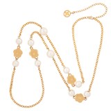 Susan Caplan Exclusive Vintage Yellow Gold Plated Givenchy Floral Faux Pearl Necklace
