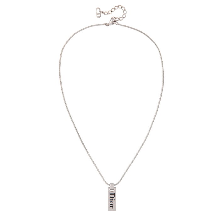 Susan Caplan Exclusive Vintage White Gold Plated Dior Logo Pendant
