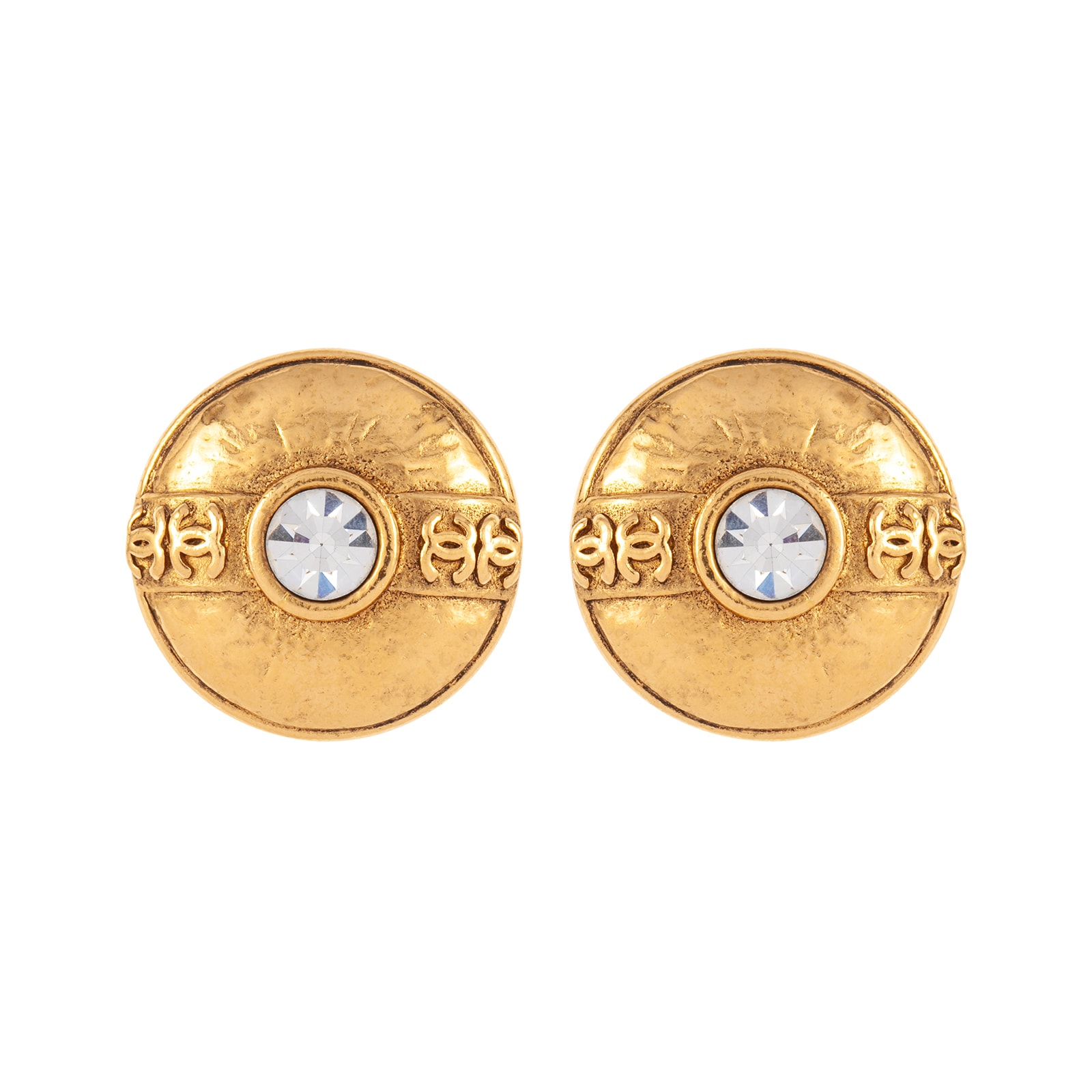 SusanCaplan Vintage Yellow Gold Plated Chanel CC Logo Earrings ER025540 ...