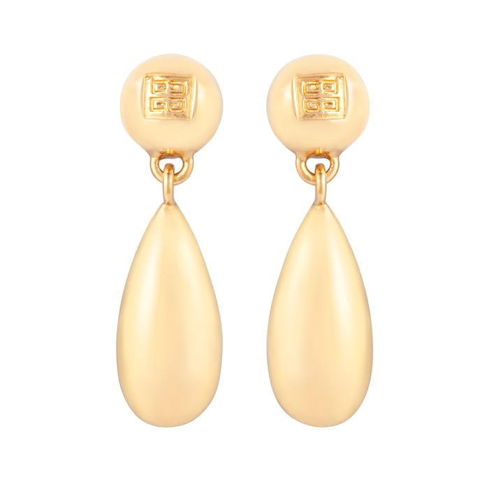 Susan Caplan Vintage Yellow Gold Plated Givenchy Sculpted Drop Earrings