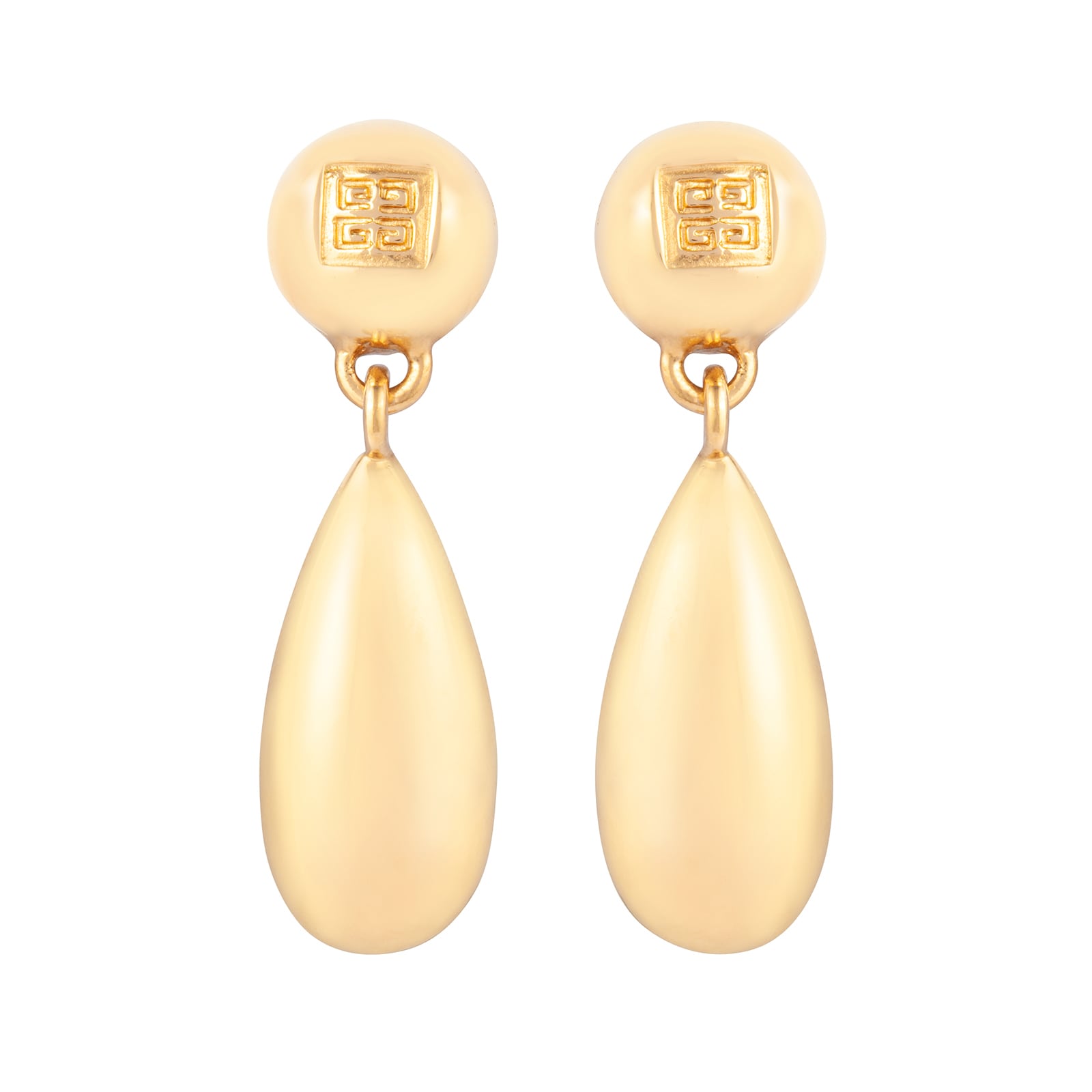 Susan Caplan Vintage Yellow Gold Plated Givenchy Sculpted Drop Earrings