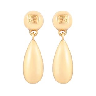 Susan Caplan Vintage Yellow Gold Plated Givenchy Sculpted Drop Earrings