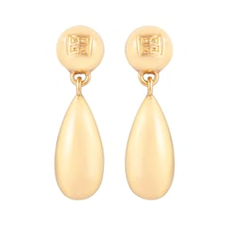 37770320 - Vintage Yellow Gold Plated Givenchy Sculpted Drop Earrings