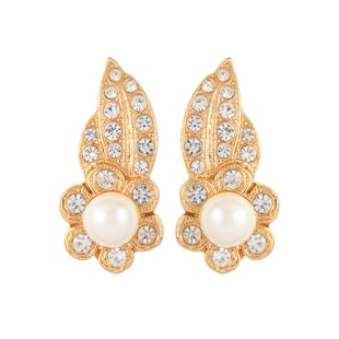 Susan Caplan Vintage Yellow Gold Plated Christian Dior Floral Earrings