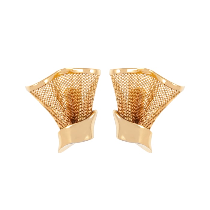 Susan Caplan Vintage Yellow Gold Plated Givenchy Mesh Earrings