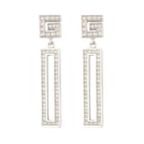 Susan Caplan Vintage White Gold Plated Givenchy Geometric Earrings