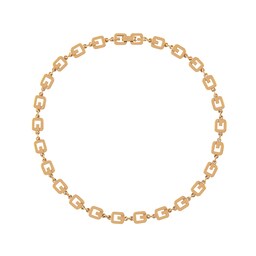 37770336 - Vintage Givenchy Yellow Gold Plated Logo Necklace