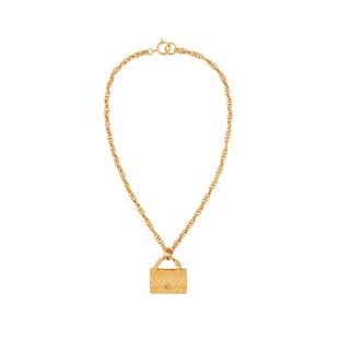 Susan Caplan Vintage Chanel Yellow Gold Plated Handbag Necklace