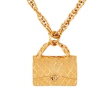 Susan Caplan Vintage Chanel Yellow Gold Plated Handbag Necklace