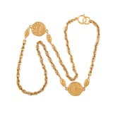 Susan Caplan Vintage Chanel Yellow Gold Plated Medallion Necklace