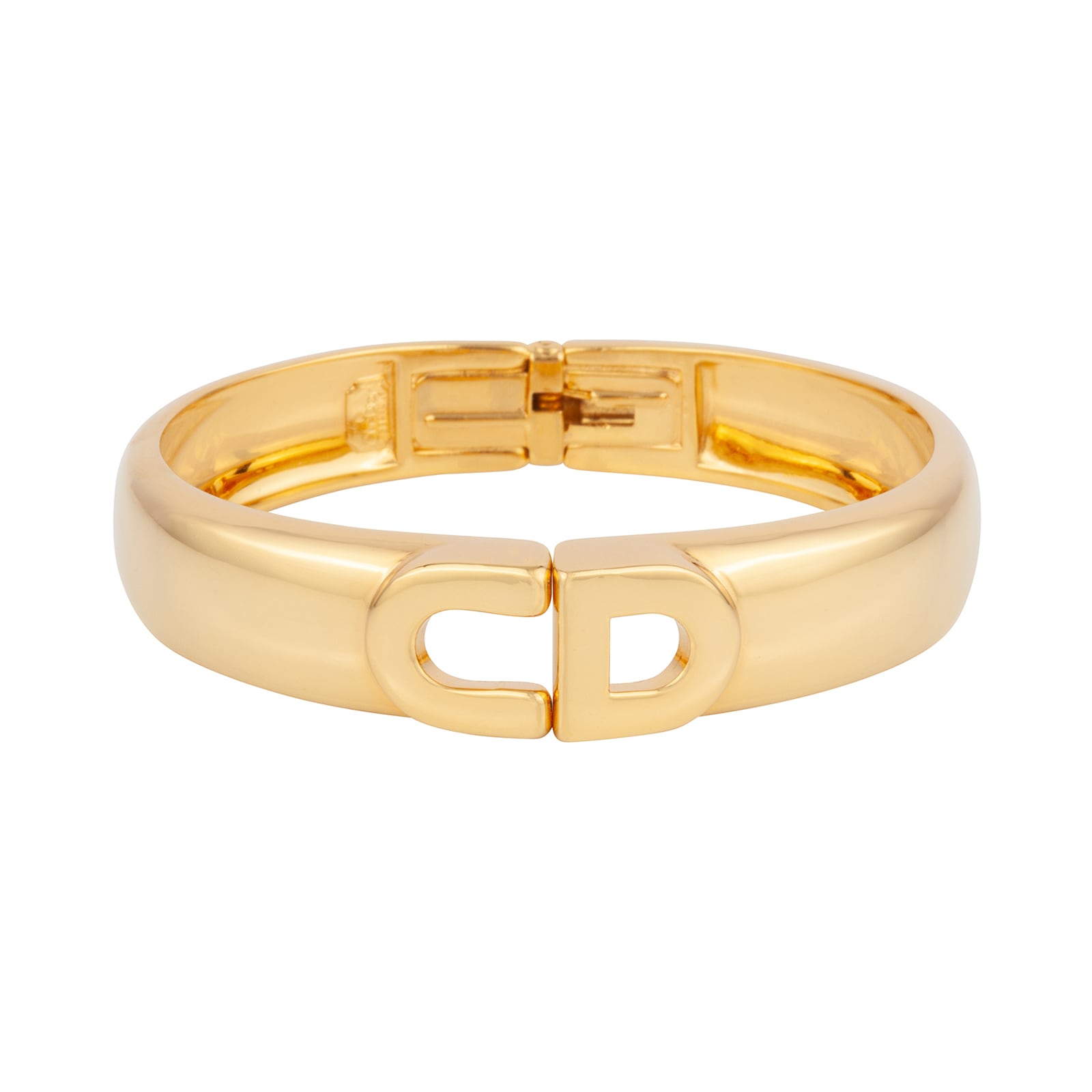 Susan Caplan Vintage Dior Yellow Gold Plated CD Bangle Susan Caplan Vintage Dior Yellow Gold Plated CD Bangle