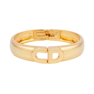 Susan Caplan Vintage Dior Yellow Gold Plated CD Bangle