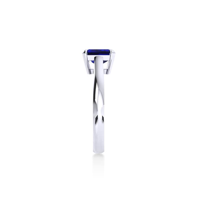 Mappin & Webb Belvedere Platinum Emerald Cut 7x5mm Sapphire Ring