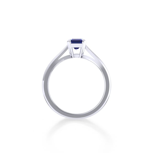 Mappin & Webb Belvedere Platinum Emerald Cut 7x5mm Sapphire Ring