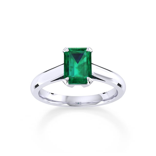 Mappin & Webb Belvedere Emerald Cut 0.60ct Emerald And Platinum Ring