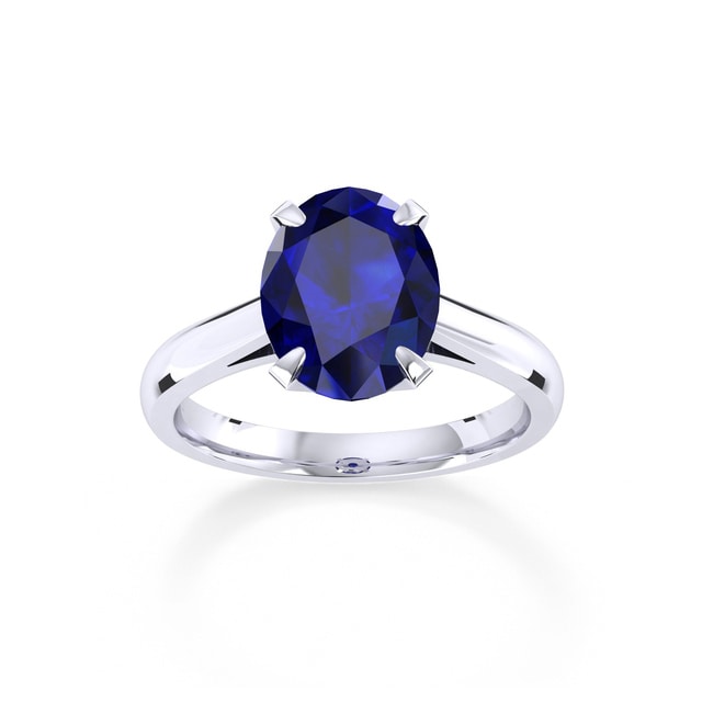 Mappin & Webb Belvedere Platinum Oval Cut 7x5mm Sapphire Ring