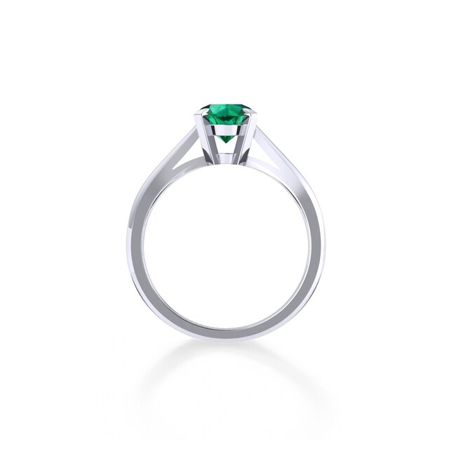 Mappin & Webb Belvedere Platinum Round Cut 6mm Emerald Ring