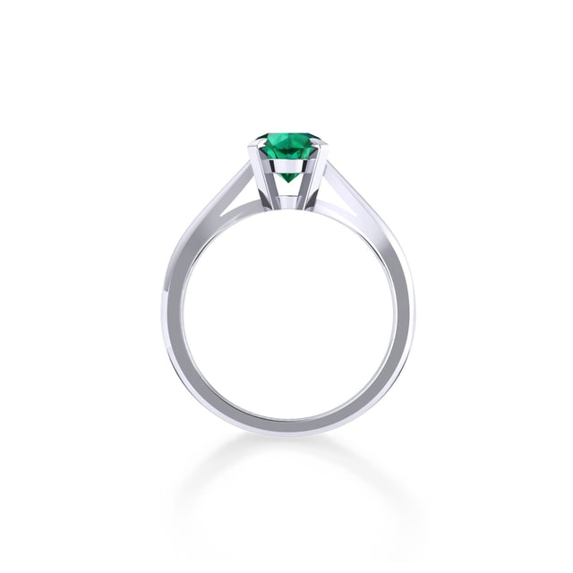 Mappin & Webb Belvedere Platinum Round Cut 4mm Emerald Ring