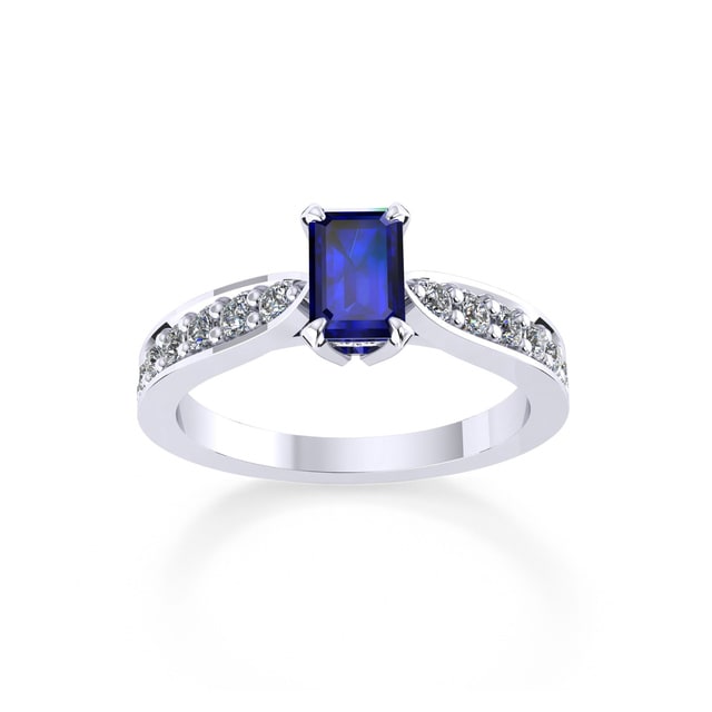 Boscobel Platinum And 9x7mm Sapphire Ring - Ring Size L