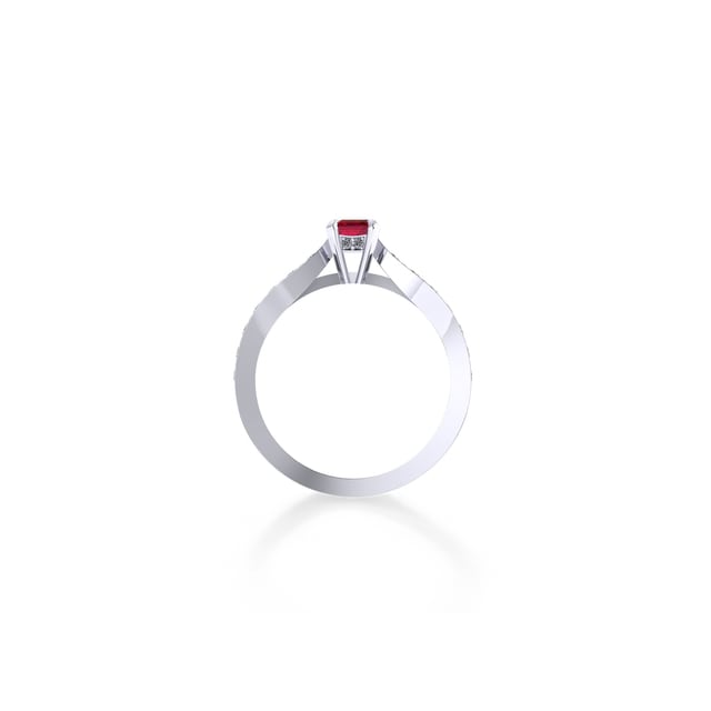 Mappin & Webb Boscobel Platinum And 6x4mm Ruby Ring