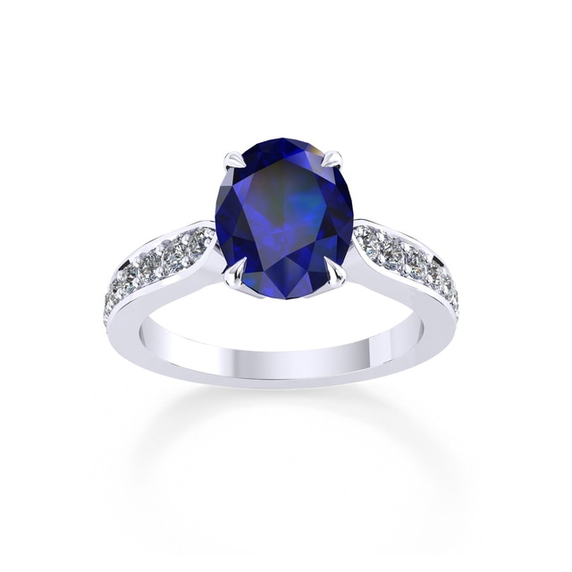 Boscobel Platinum And 9x7mm Sapphire Ring - Ring Size K