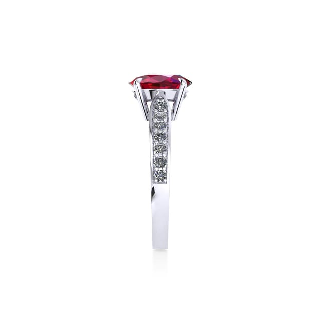 Mappin & Webb Boscobel Platinum And 7x5mm Ruby Ring