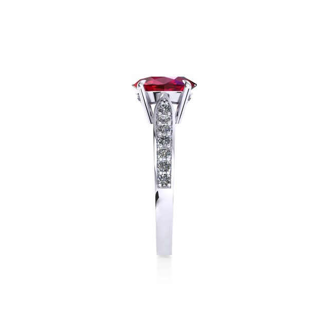 Mappin & Webb Boscobel Platinum And 6x4mm Ruby Ring