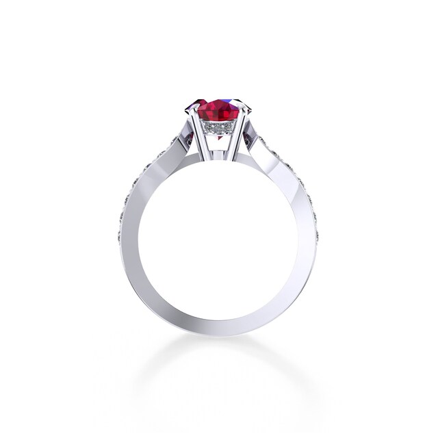 Mappin & Webb Boscobel Platinum And 6x4mm Ruby Ring