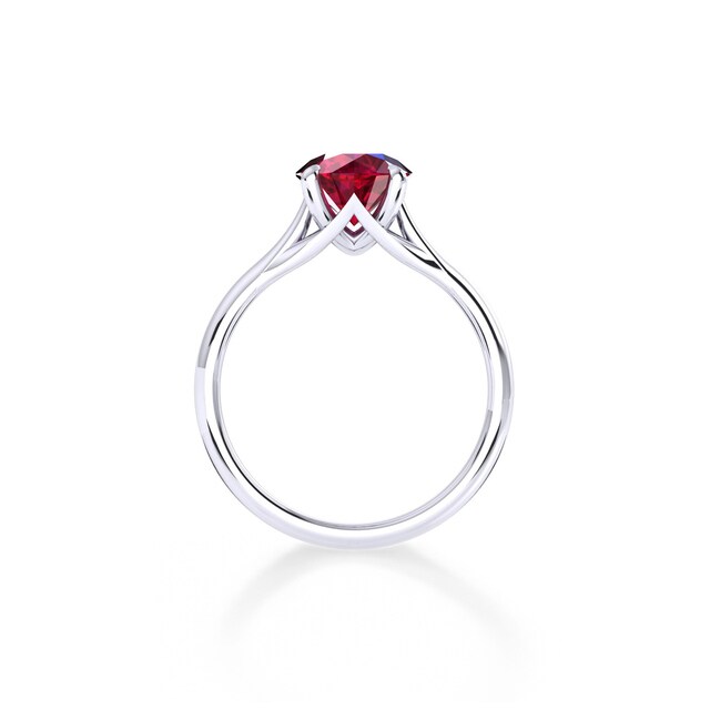 Mappin & Webb Ena Harkness Platinum And 6mm Ruby Ring