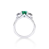 Mappin & Webb Ena Harkness Platinum And Three Stone 9x7mm Emerald Ring