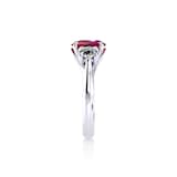 Mappin & Webb Ena Harkness Platinum And Three Stone 9x7mm Ruby Ring