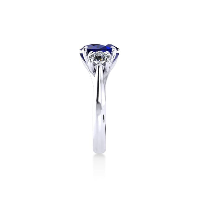 Mappin & Webb Ena Harkness Platinum And Three Stone 9x7mm Sapphire Ring