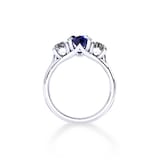 Mappin & Webb Ena Harkness Platinum And Three Stone 9x7mm Sapphire Ring