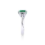 Mappin & Webb Ena Harkness Platinum And Three Stone 7x5mm Emerald Ring