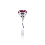 Mappin & Webb Ena Harkness Platinum And Three Stone 7x5mm Ruby Ring