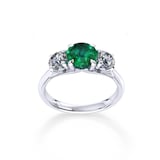 Mappin & Webb Ena Harkness Platinum And Three Stone 6mm Emerald Ring