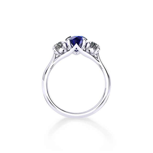 Mappin & Webb Ena Harkness Platinum And Three Stone 6mm Sapphire Ring
