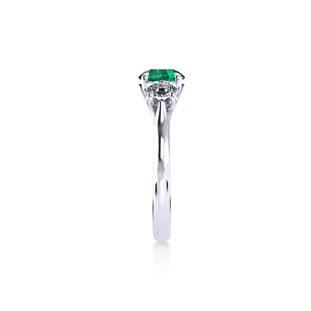 Mappin & Webb Ena Harkness Platinum And Three Stone 5mm Emerald Ring