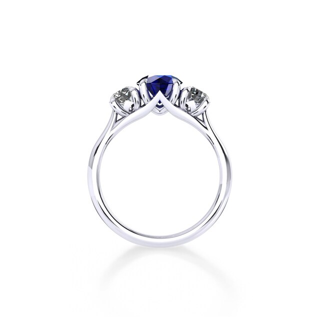 Mappin & Webb Ena Harkness Platinum And Three Stone 5mm Sapphire Ring