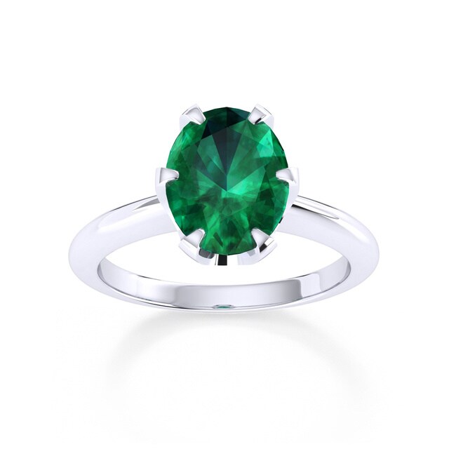 Mappin & Webb Hermione Platinum And 9x7mm Emerald Ring