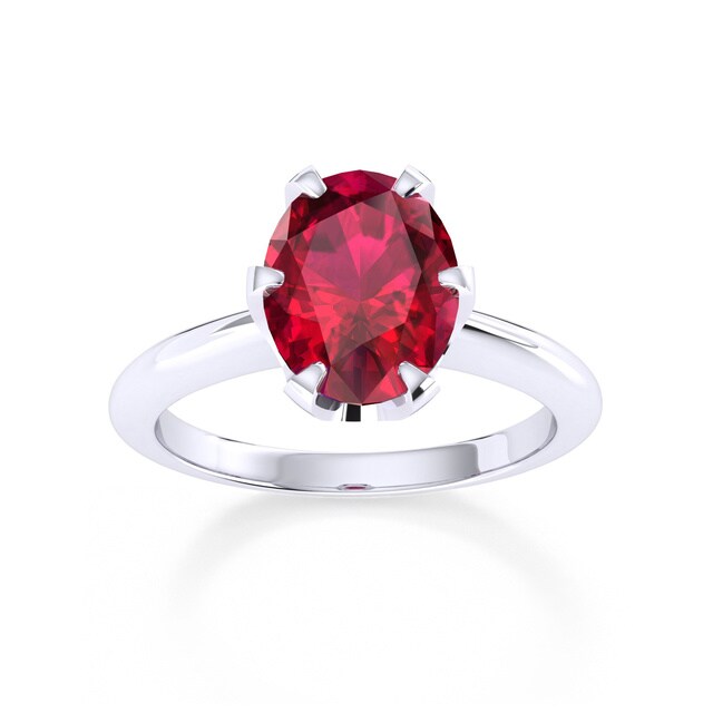 Mappin & Webb Hermione Platinum And 9x7mm Ruby Ring