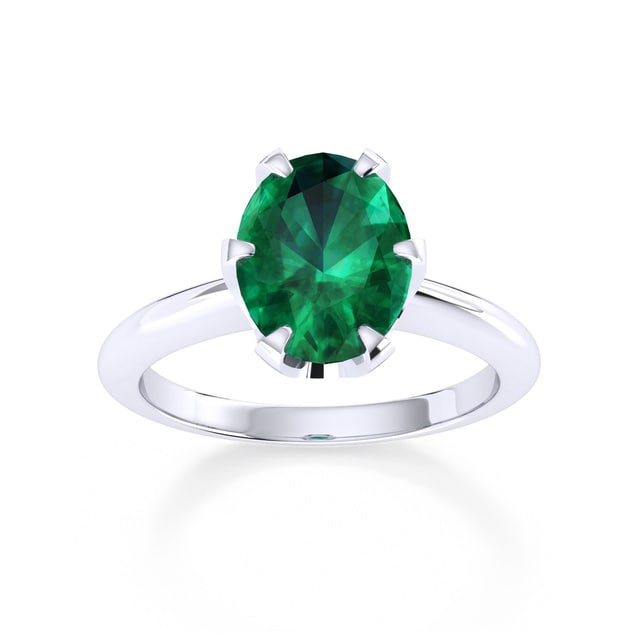 Mappin & Webb Hermione Platinum And 6x4mm Emerald Ring