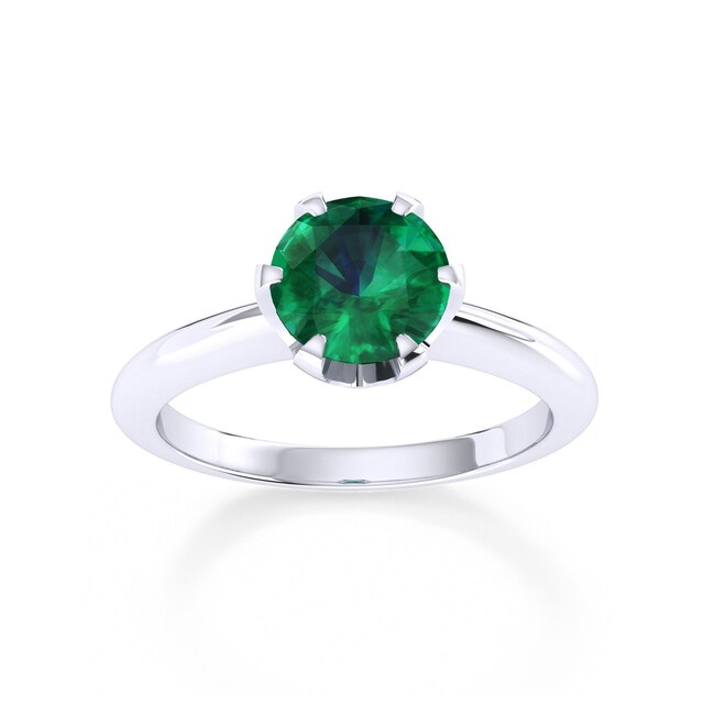 Mappin & Webb Hermione Platinum And 6mm Emerald Ring