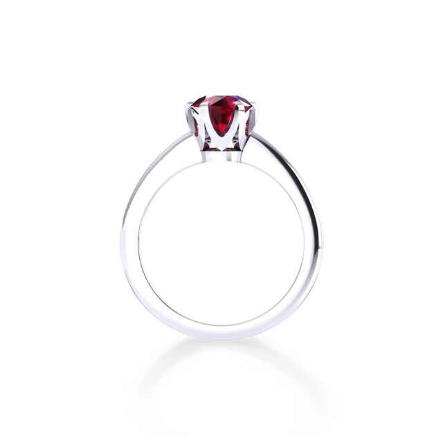 Mappin & Webb Hermione Platinum And 6mm Ruby Ring