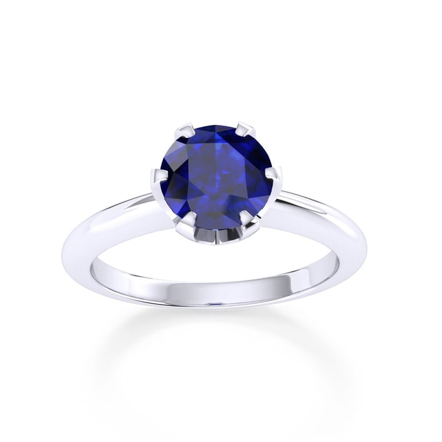 Hermione Platinum And 6mm Sapphire Ring - Ring Size L