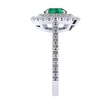 Mappin & Webb Alba Double Halo 18ct White Gold And 6mm Emerald Ring