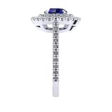 Mappin & Webb Alba Double Halo 18ct White Gold And 6mm Sapphire Ring