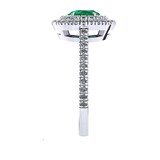 Mappin & Webb Alba Double Halo 18ct White Gold And 5mm Emerald Ring