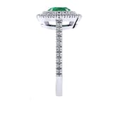 Mappin & Webb Alba Double Halo 18ct White Gold And 4mm Emerald Ring