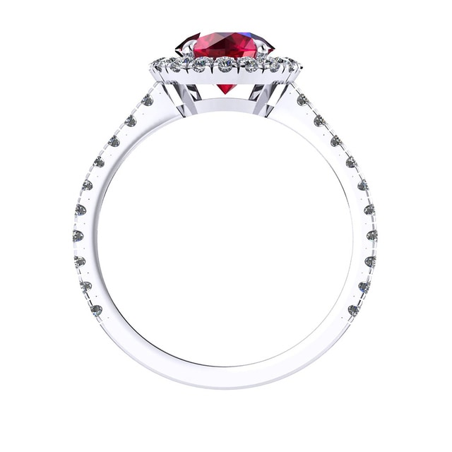 Mappin & Webb Amelia Halo 18ct White Gold And 6mm Ruby Ring